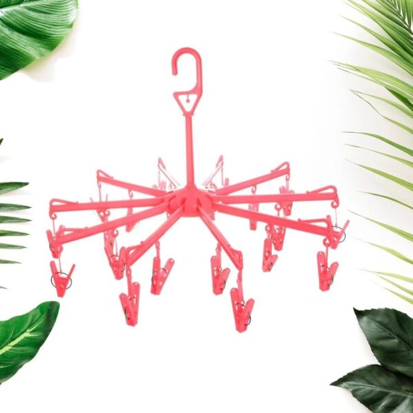 Foldable Clothes Drying Rack – 16 Clip Hanger for Delicates | Mini Bubbles