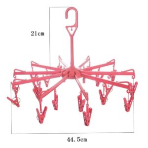 Foldable Clothes Drying Rack – 16 Clip Hanger for Delicates | Mini Bubbles